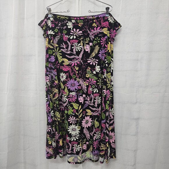 LuLaRoe Purple Black Floral Skirt 3XL - Picture 1 of 10